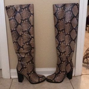 Sam Edelman snake skin knee high boots